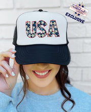 Load image into Gallery viewer, RTS Clear Film Screen Print Transfer | 3.5" USA Faux Glitter Pocket/Hat Patch (325 HOT Peel)