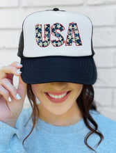 Load image into Gallery viewer, RTS Clear Film Screen Print Transfer | 3.5" USA Faux Glitter Pocket/Hat Patch (325 HOT Peel)