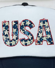 Load image into Gallery viewer, RTS Clear Film Screen Print Transfer | 3.5" USA Faux Glitter Pocket/Hat Patch (325 HOT Peel)