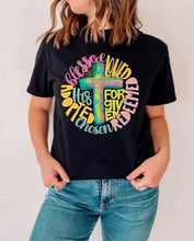 Load image into Gallery viewer, RTS Clear Film Screen Print Transfer | Blessed Loved Redeemed Chosen Cross (325 HOT Peel)