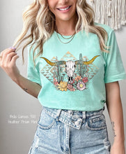 Load image into Gallery viewer, RTS Clear Film Screen Print Transfer | Boho Cow Skull Desert (325 HOT Peel)