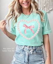 Load image into Gallery viewer, RTS Clear Film Screen Print Transfer | Coquette Pearl Heart and Bow (325 HOT Peel)