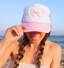 Load image into Gallery viewer, RTS Clear Film Screen Print Transfer | POCKET 4" Coquette Pearl Heart and Bow (325 HOT Peel)