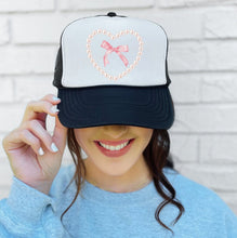 Load image into Gallery viewer, RTS Clear Film Screen Print Transfer | POCKET 4" Coquette Pearl Heart and Bow (325 HOT Peel)