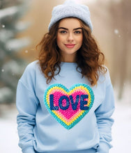 Load image into Gallery viewer, RTS Crochet Colorful Valentine Love Heart DTF Transfer |Adult Youth (325 HOT Peel)