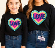 Load image into Gallery viewer, RTS Crochet Colorful Valentine Love Heart DTF Transfer |Adult Youth (325 HOT Peel)