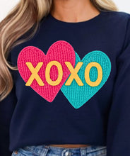 Load image into Gallery viewer, RTS Crochet XOXO Valentine Hearts DTF Transfer | Adult Youth (325 HOT Peel)
