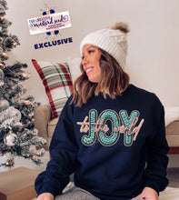 Load image into Gallery viewer, RTS Joy To The World Crochet Yarn Clear Film DTF Transfer (325 HOT Peel)