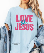 Load image into Gallery viewer, RTS Love Like Jesus Faux Yarn Clear Film DTF Transfer (325 HOT Peel)