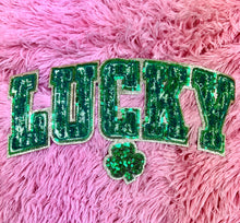 Load image into Gallery viewer, RTS Lucky 11" Sequin Chenille Iron On Patch