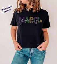 Load image into Gallery viewer, RTS Rhinestone Transfer | Mardi Gras Purple, Green, Gold Stone