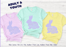 Load image into Gallery viewer, RTS Screen Print Transfer | Floral Bunny Lavender | Adult | Youth (325 Hot Peel)