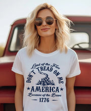 Load image into Gallery viewer, RTS Screen Print Transfer | Land Of the Free Don't Tread On Me NAVY BLUE (325 Hot Peel)