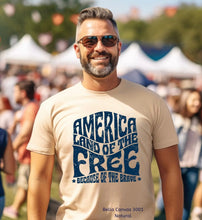 Load image into Gallery viewer, RTS Screen Print Transfer | Land Of The Free NAVY (325 Hot Peel)