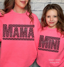 Load image into Gallery viewer, RTS Screen Print Transfer | Mama | Mini Retro Checked (325 Hot Peel)