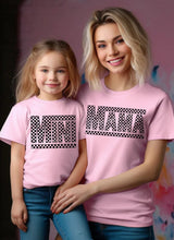Load image into Gallery viewer, RTS Screen Print Transfer | Mama | Mini Retro Checked (325 Hot Peel)