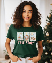 Load image into Gallery viewer, RTS True Story Nativity Crochet Yarn Clear Film DTF Transfer | Adult Youth (325 HOT Peel)