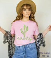 Load image into Gallery viewer, SHIPS 4/3 Screen Print Transfer | Howdy Cactus in BRIGHT GREEN (325 Hot Peel)