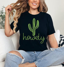 Load image into Gallery viewer, SHIPS 4/3 Screen Print Transfer | Howdy Cactus in BRIGHT GREEN (325 Hot Peel)