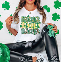 Load image into Gallery viewer, Teacher Repeat St. Patrick's Day DTF Transfer (300 HOT PEEL) | Ships 3-7 Business Days