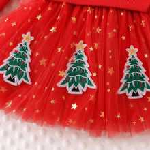 Load image into Gallery viewer, Toddler Kids Christmas Dress Xmas Tree Embroidery Long Sleeve Pullover A Line Sweatshirts Dress New Year Gifts