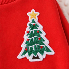 Load image into Gallery viewer, Toddler Kids Christmas Dress Xmas Tree Embroidery Long Sleeve Pullover A Line Sweatshirts Dress New Year Gifts