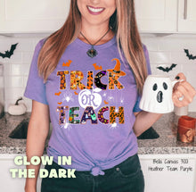 Load image into Gallery viewer, IN PRODUCTION SHIPS 8/30 Trick or Teach | Glow In The Dark Clear Film Screen Print Transfer (320 HOT Peel)