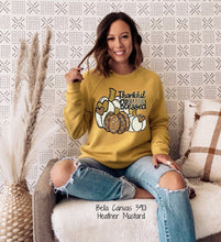 Load image into Gallery viewer, PO Screen Print Transfer | Thankful Grateful Blessed Pumpkins Glitter (HIGH HEAT)