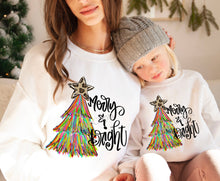 Load image into Gallery viewer, PO SHIPS 9/21 Screen Print Transfer | Merry and Bright Fringe Tree | Adult | Youth (HIGH HEAT)