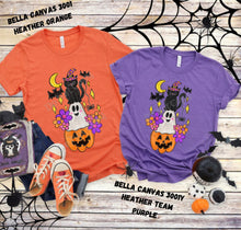 Load image into Gallery viewer, RTS Stacked Halloween Pumpkin Ghost Cat | Clear Film Screen Print Transfer | Adult and Youth (325 HOT Peel)