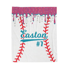 Load image into Gallery viewer, Baseball Cotton Candy Drip Velveteen Plush Blanket — Ultra-Soft Cozy Sports Throw, Baseball Mom, Baseball Gift
