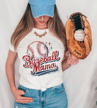 Load image into Gallery viewer, Baseball Mama Retro Script Comfort Colors T-Shirt- Baseball Mom
