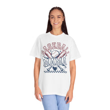 Load image into Gallery viewer, Baseball Mama Retro Script Comfort Colors T-Shirt- Baseball Mom
