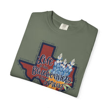 Load image into Gallery viewer, Bluebonnets Texas Watercolor Texas Comfort Colors T-shirt Unisex Tee, Flood Relief Fundraising Shirt, Donations, Texas Support Apparel, Unisex Tee
