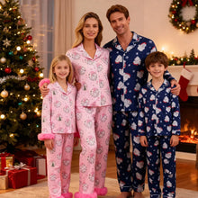 Load image into Gallery viewer, Christmas Family Matching Pajamas Sets Parent-child Santa Claus Print Button Shirts Pants Xmas Family Look Pajamas Loungewear
