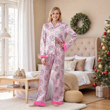 Load image into Gallery viewer, Christmas Family Matching Pajamas Sets Parent-child Santa Claus Print Button Shirts Pants Xmas Family Look Pajamas Loungewear
