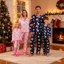 Load image into Gallery viewer, Christmas Family Matching Pajamas Sets Parent-child Santa Claus Print Button Shirts Pants Xmas Family Look Pajamas Loungewear
