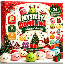 Load image into Gallery viewer, Christmas Mini Squishies Advent Calendar 2026, 24-Day Dumpling Squishy Toy Countdown Calendar with Glitter Squeeze Toys, Holiday Gift for Kids
