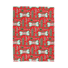 Load image into Gallery viewer, Customizable Pet Christmas Dog Bone Cozy Velveteen Plush Blanket - Soft Throw, Perfect for Cuddling, Home Decor, Gift for Her, Holiday Comfort, Customized
