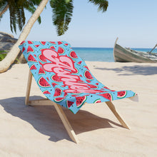 Load image into Gallery viewer, Customizable Retro Watermelon Beach Towel - Custom Coquette Personalized Summer Pool Bridal Gift, Preppy Girl Towel

