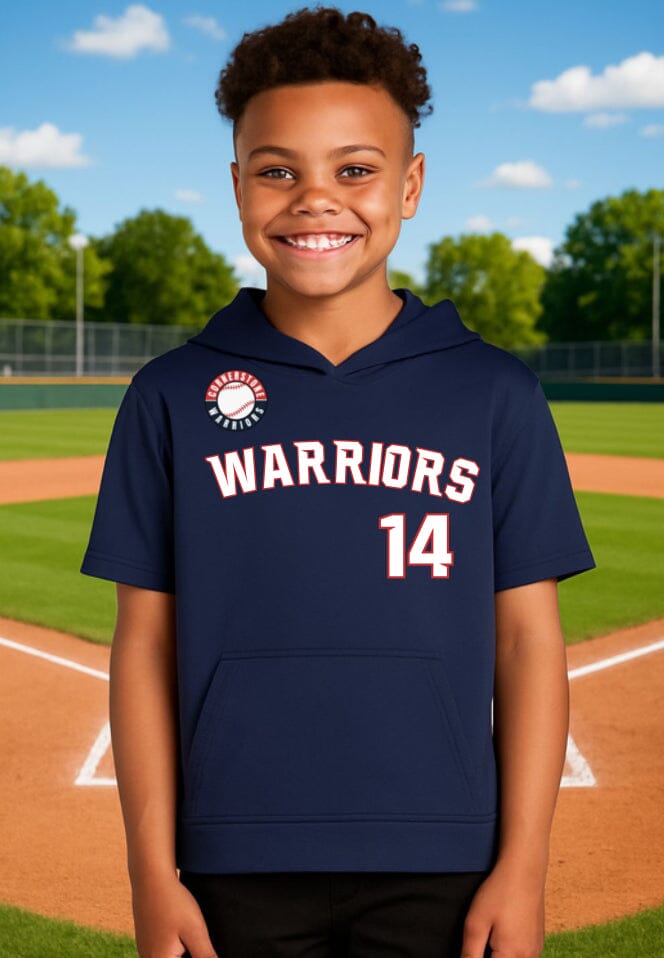 CYS Baseball Short Sleeve Sport Wick Fleece Hoodie