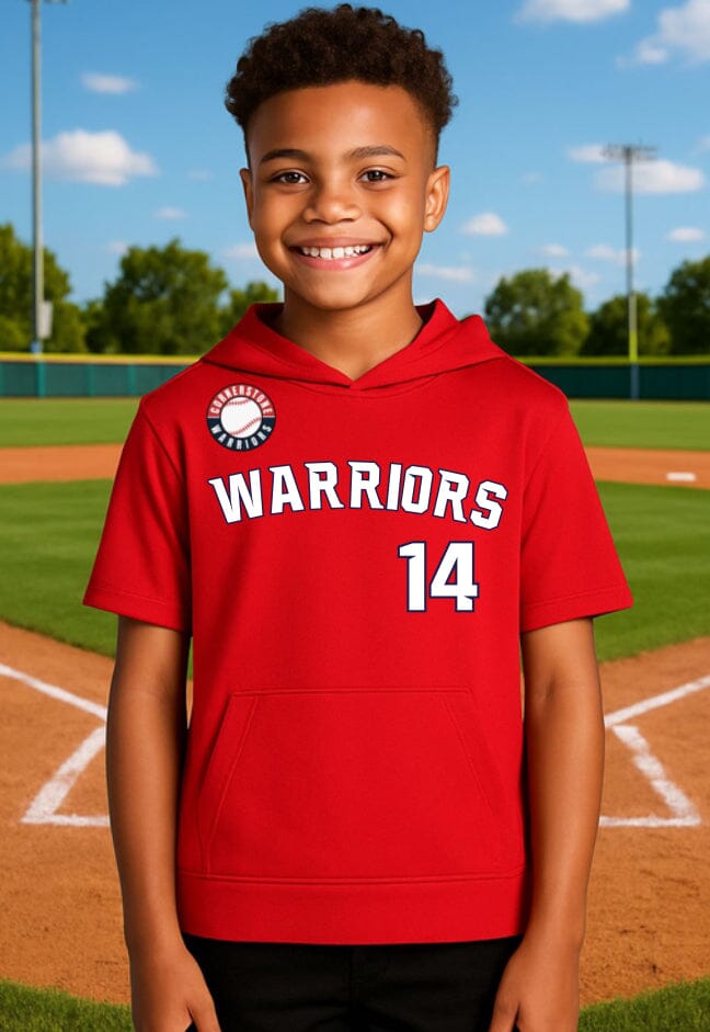 CYS Baseball Short Sleeve Sport Wick Fleece Hoodie