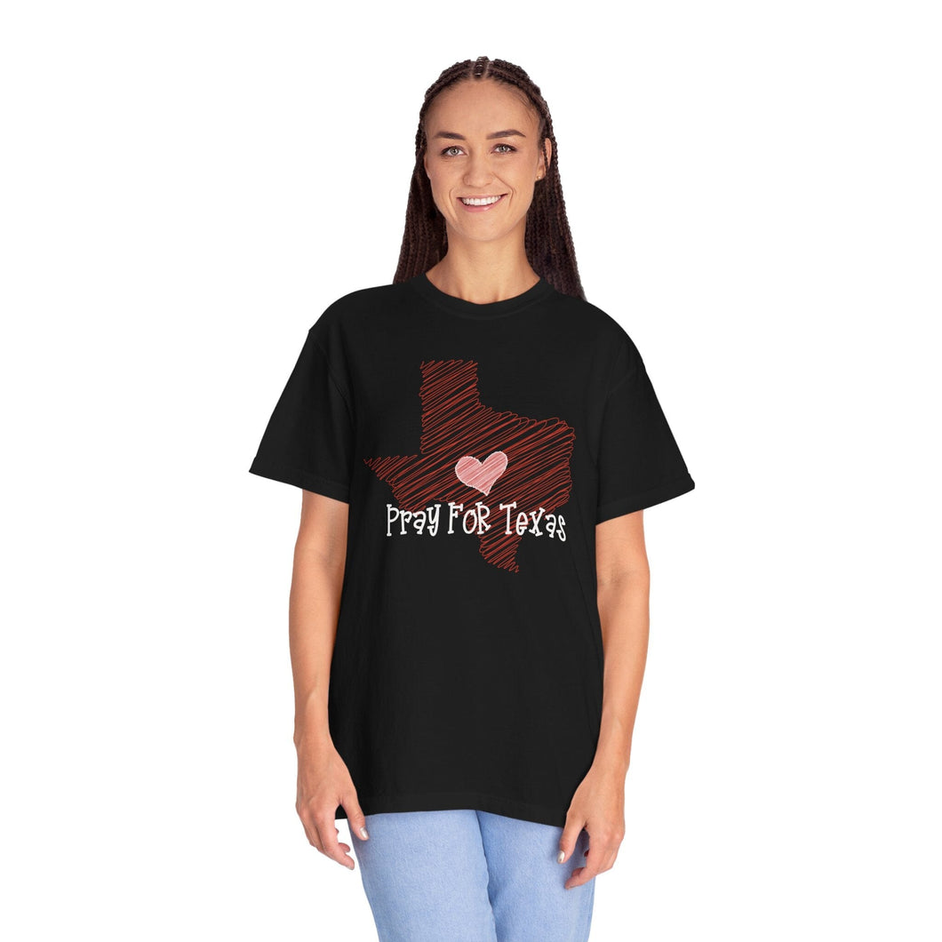 Doodle Pray for Texas Comfort Colors T-shirt Unisex Tee, Flood Relief Fundraising Shirt, Donations, Texas Support Apparel, Unisex Tee