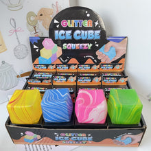 Load image into Gallery viewer, Glitter Stress Relief Ice Cube Squishy Toy
