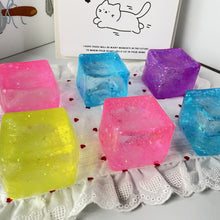 Load image into Gallery viewer, Glitter Stress Relief Ice Cube Squishy Toy
