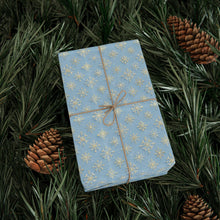 Load image into Gallery viewer, Gold Glitter Snowflakes Christmas Festive Wrapping Paper, Christmas Gift Wrap, Holiday Decor, Unique Gift Presentation, Seasonal Wrapping Supplies
