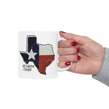 Load image into Gallery viewer, Hill Country Strong Distressed Texas Flag Coffee Cup | Hill Country Flood Relief Ceramic Mug | Donations to Texas Hill Country | 11oz &amp; 15oz Options
