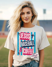 Load image into Gallery viewer, Jesus Baseball and Coffee DTF Transfer (325 HOT Peel)
