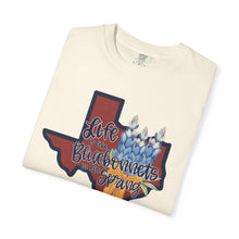 Load image into Gallery viewer, Life Is Like Bluebonnets Texas Watercolor Texas Comfort Colors T-shirt Unisex Tee, Flood Relief Fundraising Shirt, Donations, Texas Support Apparel, Unisex Tee
