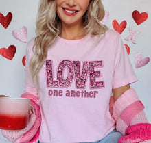 Load image into Gallery viewer, Love One Another Faux Sequin Embroidery DTF Transfer (300 HOT PEEL) | Ships 3-7 Business Days
